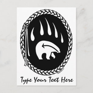 Tribal Bear Claw Postcard Custom Native Postcards