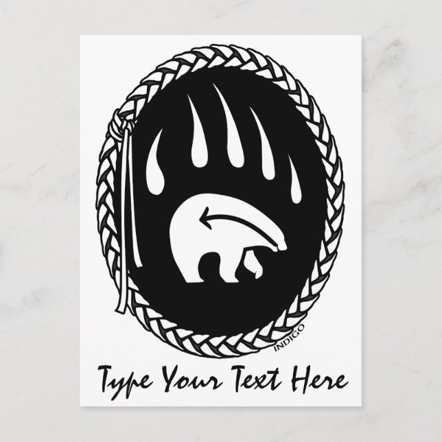 Tribal Bear Claw Postcard Custom Native Postcards (Front)