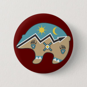 Tribal  Bear Design 2 Inch Round Button
