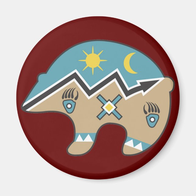 Tribal  Bear Design Magnet (Front)
