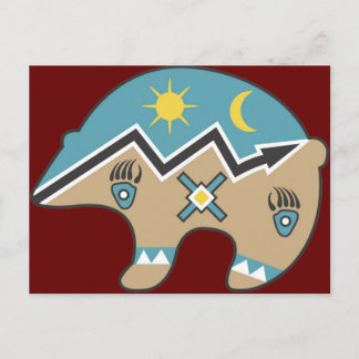 Tribal  Bear Design Postcard