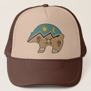 Tribal Bear Design Trucker Hat