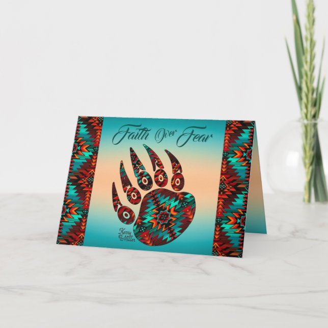 Tribal Bear Paw Birthday Card (Front)