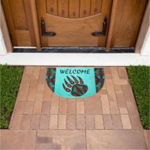 Tribal Bear Paw Welcome Doormat