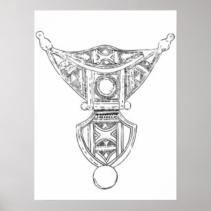 Tribal Berber jewellery art poster