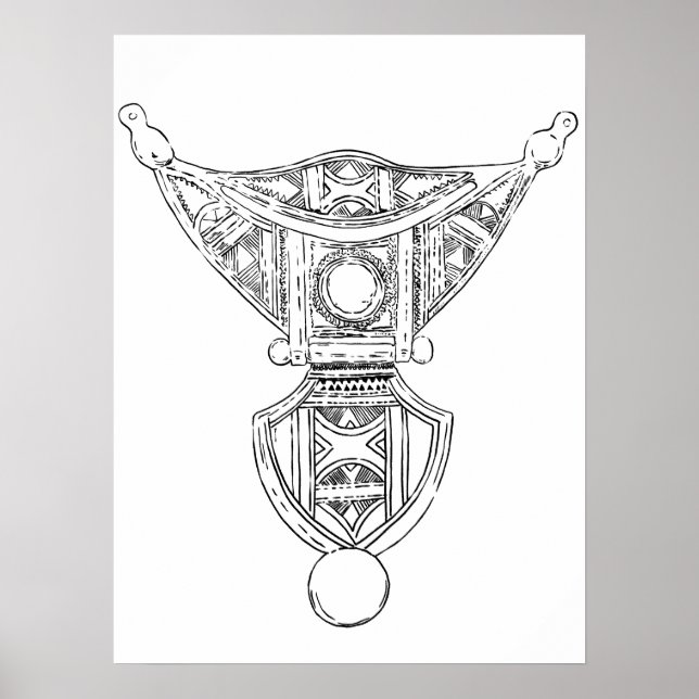 Tribal Berber jewellery art poster (Front)
