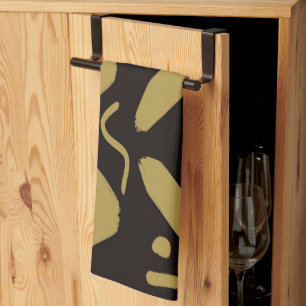 Tribal Black and Gold Kitchen Towel