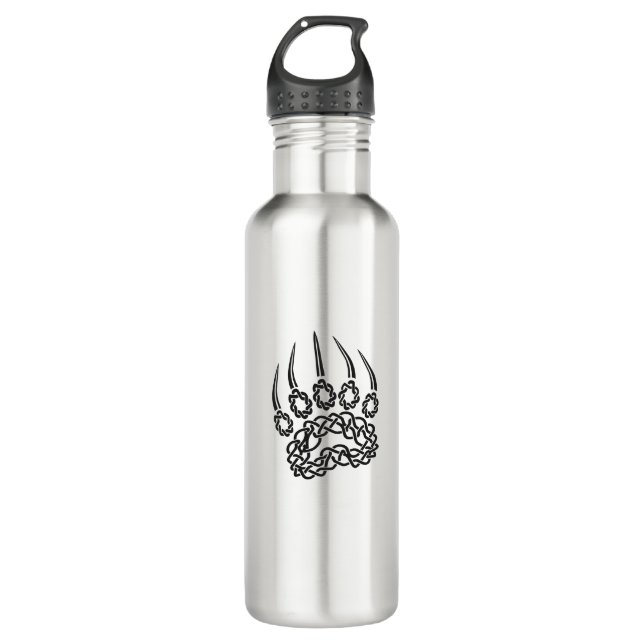 Tribal Black Bear Paw 710 Ml Water Bottle (Front)