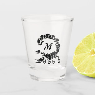 Tribal Black Scorpion Monogram Shot Glass