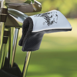 Tribal Black Wolf Howl Golf Head Cover