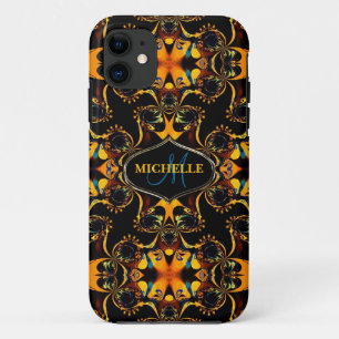 Tribal Blue Batik Nom personnalisé coque iphone-Ma