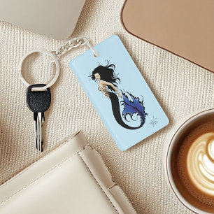 Tribal Blue Mermaid Elegant Fantasy Siren Keychain