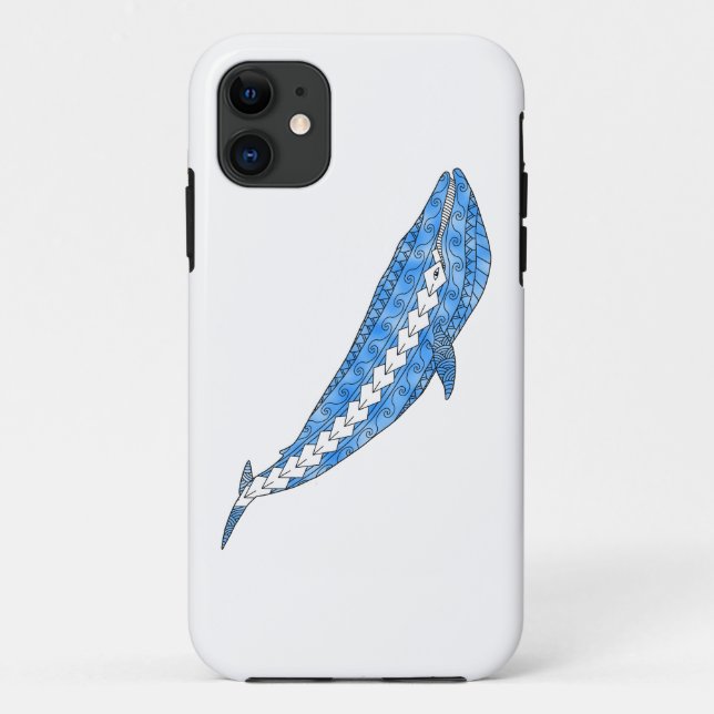 Tribal Blue Whale Case-Mate iPhone Case (Back)