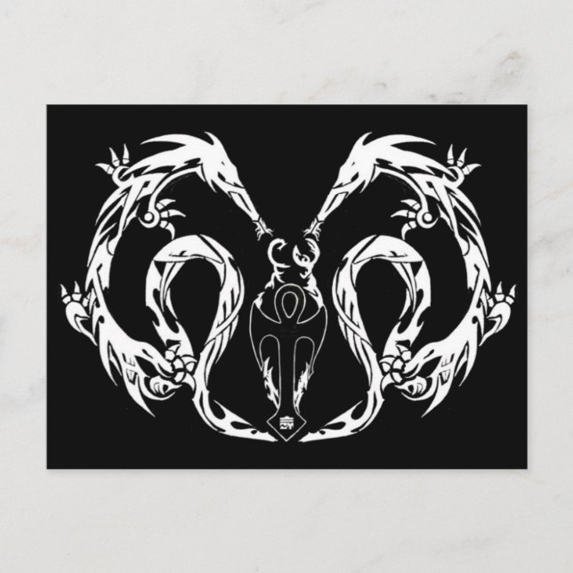 Tribal Body Dragon Wings Postcard (Front)