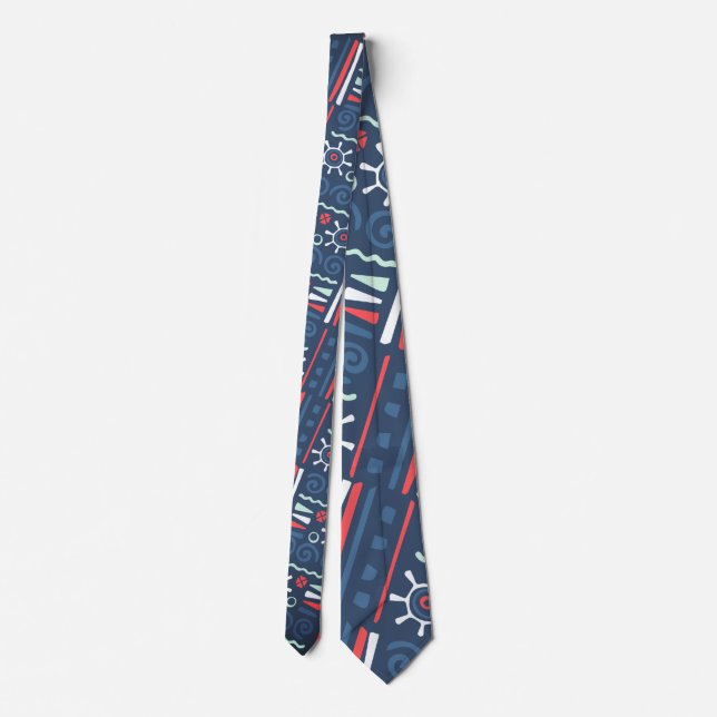 Tribal Bohemian Drawings Elegant Colourful Pattern Tie (Back)