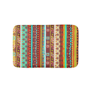 Tribal Boho Art: Seamless Background Texture Bath Mat