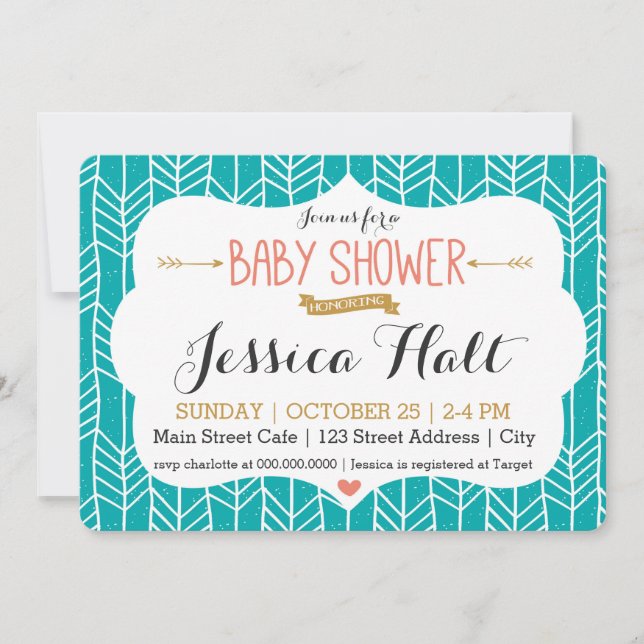 Tribal Boho Baby Shower Invitation (Front)