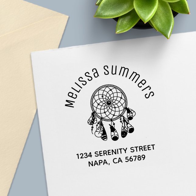 Tribal Boho Dreamcatcher Arch Address Self-inking Stamp (Creator Uploaded)