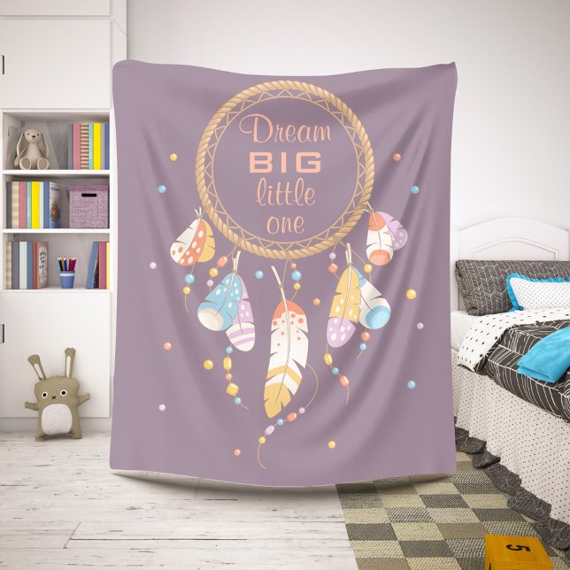 Tribal Boho Dreamcatcher on Purple Quote Sherpa Blanket (Creator Uploaded)