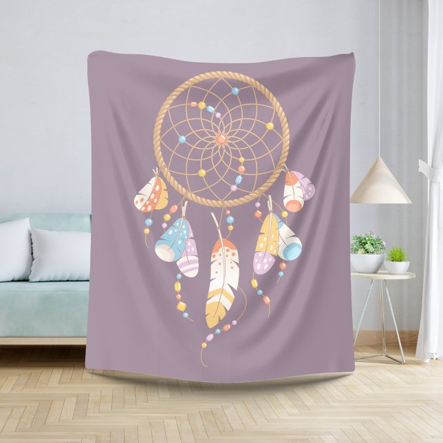 Tribal Boho Dreamcatcher on Purple Sherpa Blanket (Creator Uploaded)