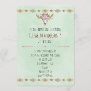 Tribal Boho du sud-ouest Invitation à thème d'anni