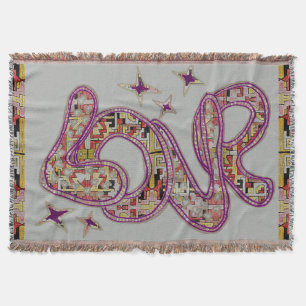 Tribal Boho Love pattern blanket