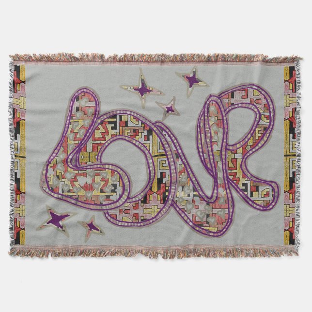 Tribal Boho Love pattern blanket (Front)