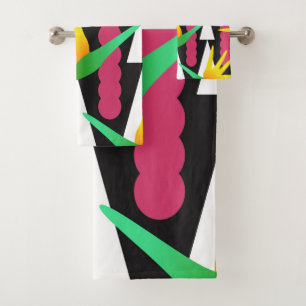 Tribal Bold Paradise Floral Colourful Pattern Bath Towel Set