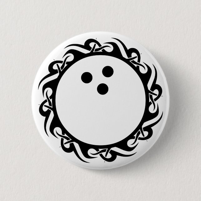 tribal bowling 2 inch round button (Front)