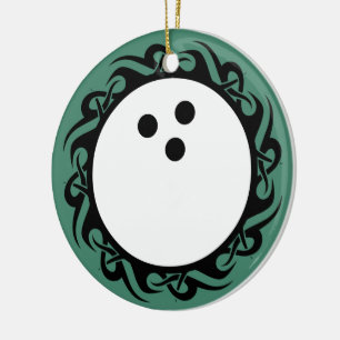 tribal BOWLING Ceramic Ornament