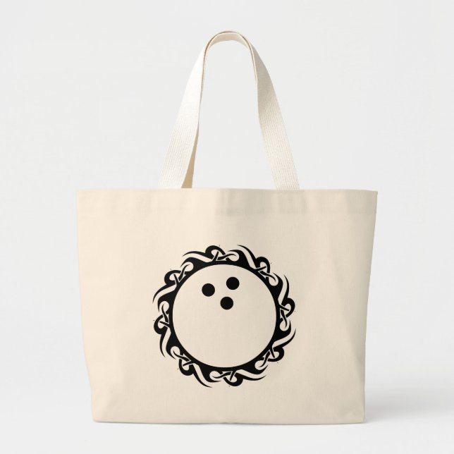 tribal BOWLING Large Tote Bag (Front)