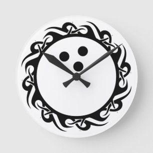 tribal BOWLING Round Clock