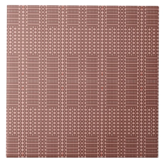 Tribal Brown Pattern Tile (Front)