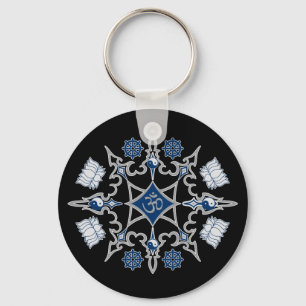 Tribal Buddhist Symbols Keychain