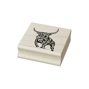 tribal bull art stamp