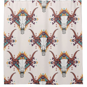 Tribal Bull Skull: Boho Seamless