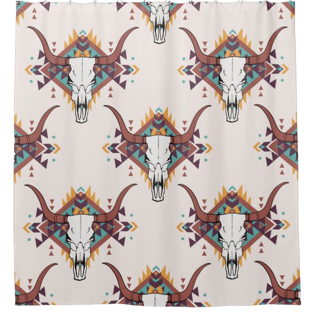 Tribal Bull Skull: Boho Seamless (Front)