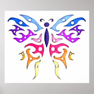 Tribal Butterfly Poster