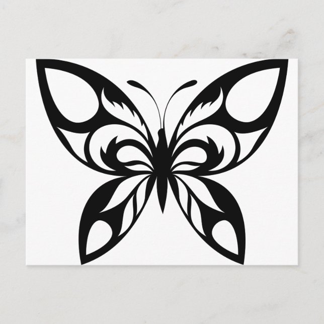 Tribal-Butterfly-Silhouette Postcard (Front)