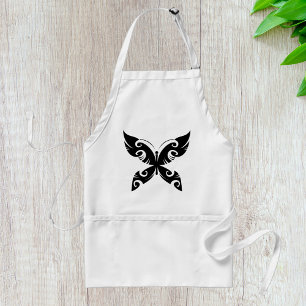 Tribal Butterfly Tattoo Bold Black Ink Style  Standard Apron