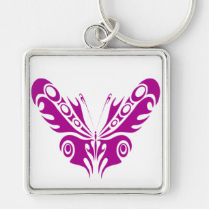 Tribal Butterfly Tattoo Design Keychain