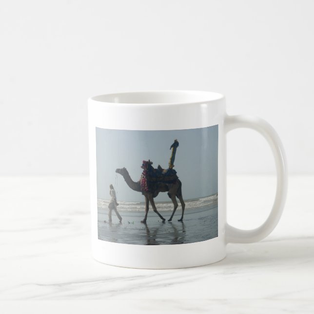 Tribal Camel Ride: Morning Tide Sands & Sea Coffee Mug (Right)