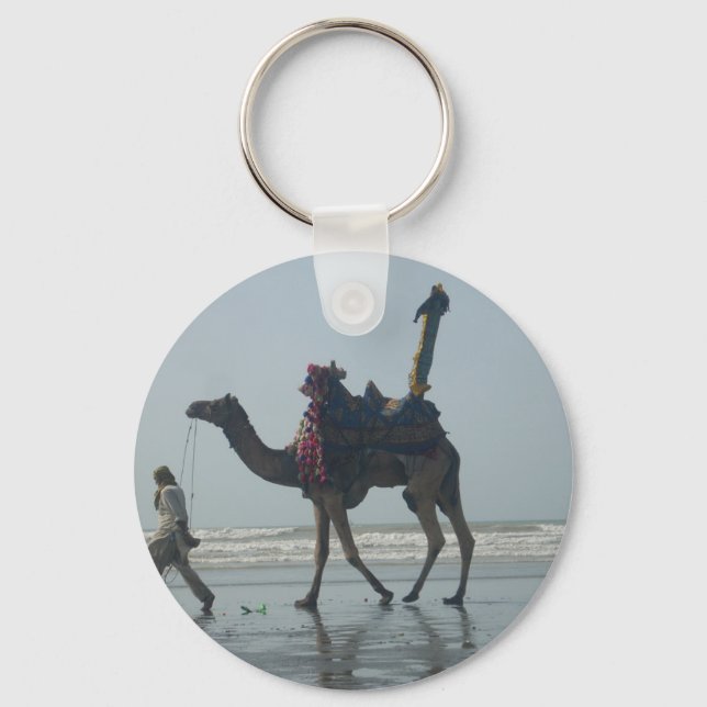 Tribal Camel Ride: Morning Tide Sands & Sea Keychain (Front)