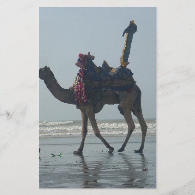 Tribal Camel Ride: Morning Tide Sands & Sea Stationery (Front)
