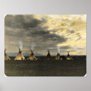 Tribal camp of the Blackfeet Indians Poster