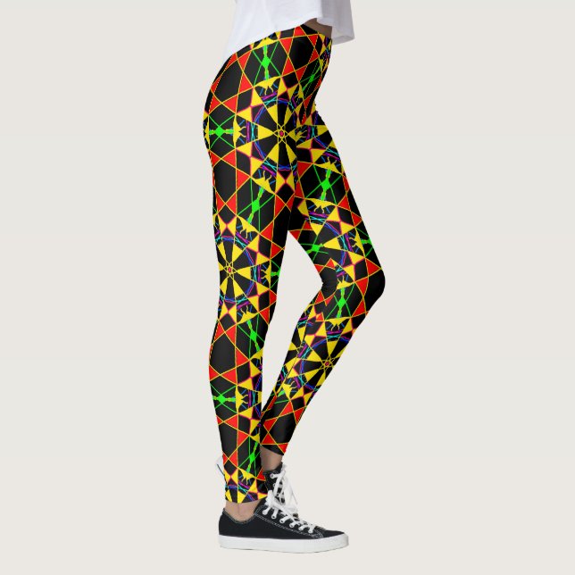 Tribal Celebration African Red Black and Gold Leggings (Right)
