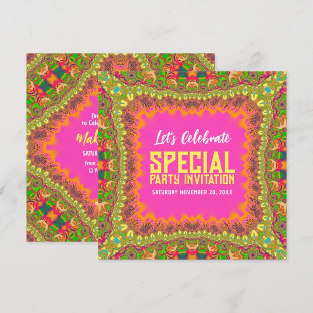 Tribal Celebration of Colours  Invitation (Front/Back)