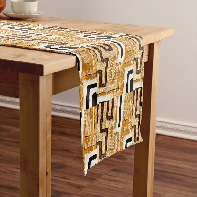 “Tribal Chic: Kuba-Inspired Table Magic”:  Short Table Runner (In Situ)