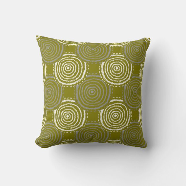 Tribal Circle Pattern Throw Pillow (Front)