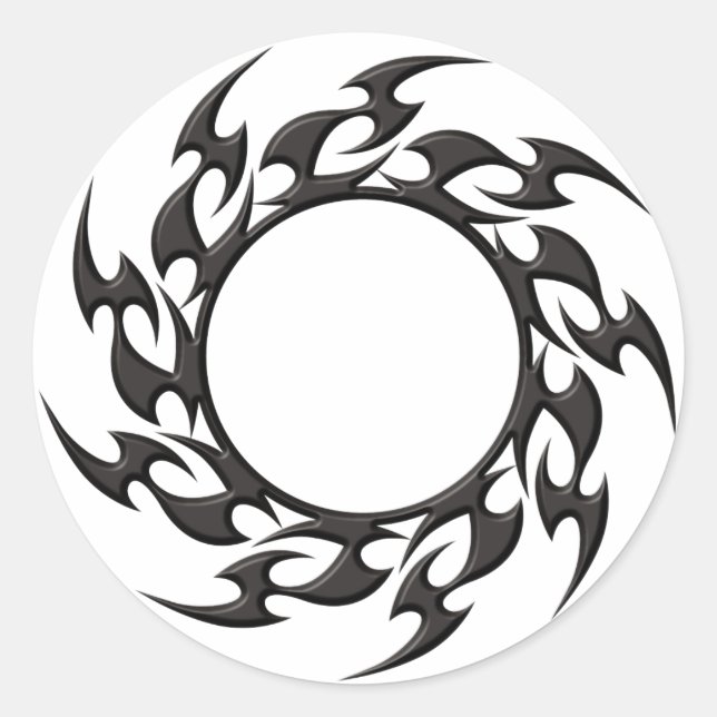 Tribal Circle Tattoo Classic Round Sticker (Front)
